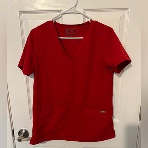 Figs skinny pant set red